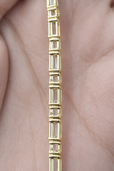 9.057CTTW EMERALD & ROUND 7" LAB DIAMONDS TENNIS BRACELET