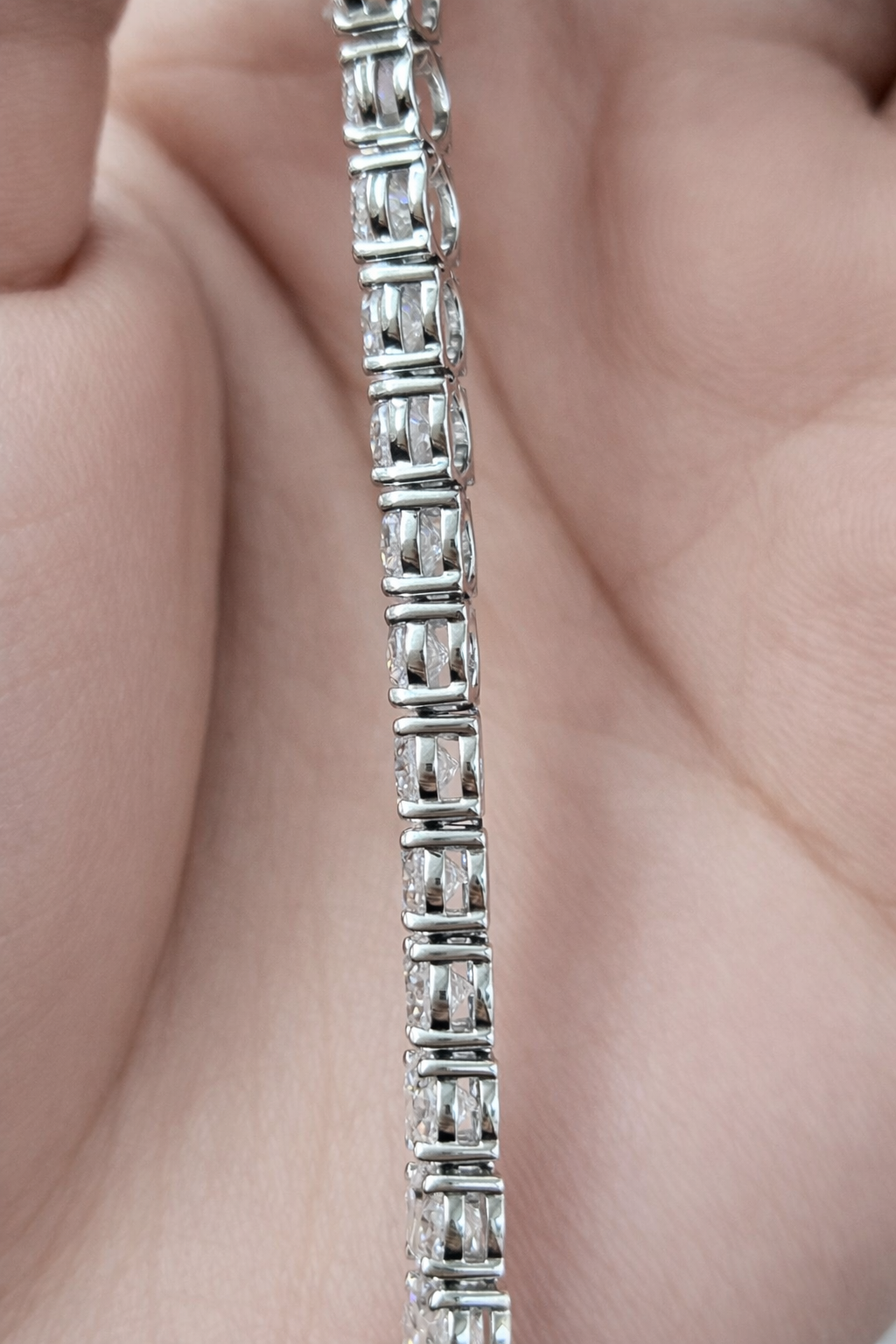 16.61CTTW OVAL 7" LAB DIAMOND TENNIS BRACELET