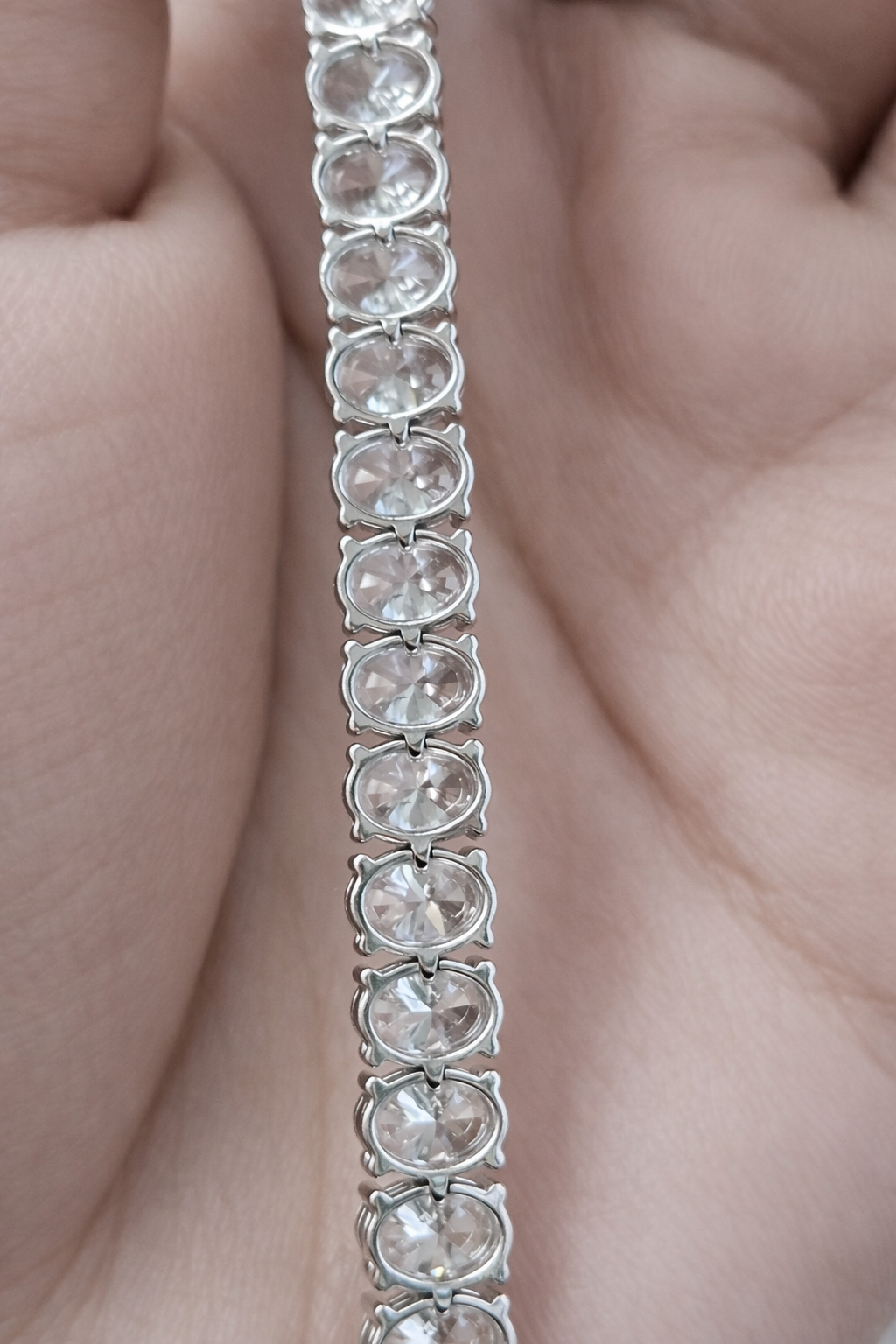16.61CTTW OVAL 7" LAB DIAMOND TENNIS BRACELET