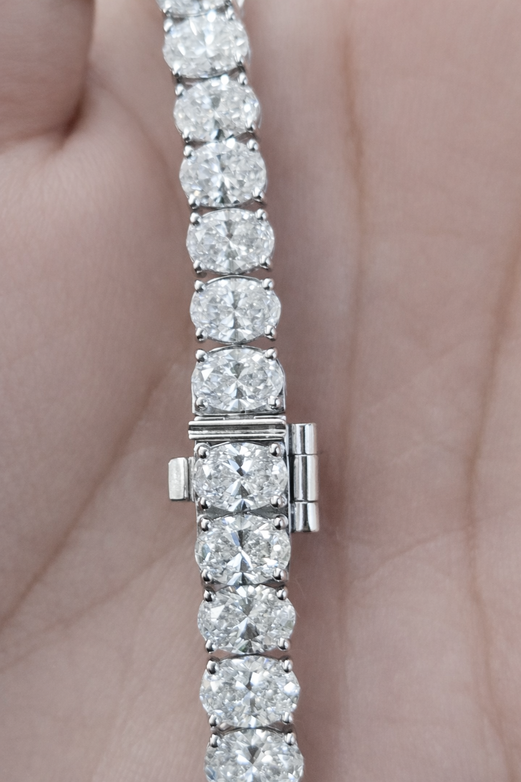 16.61CTTW OVAL 7" LAB DIAMOND TENNIS BRACELET