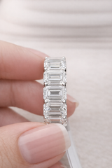 14.41CTTW EMERALD LAB DIAMOND ETERNITY BAND