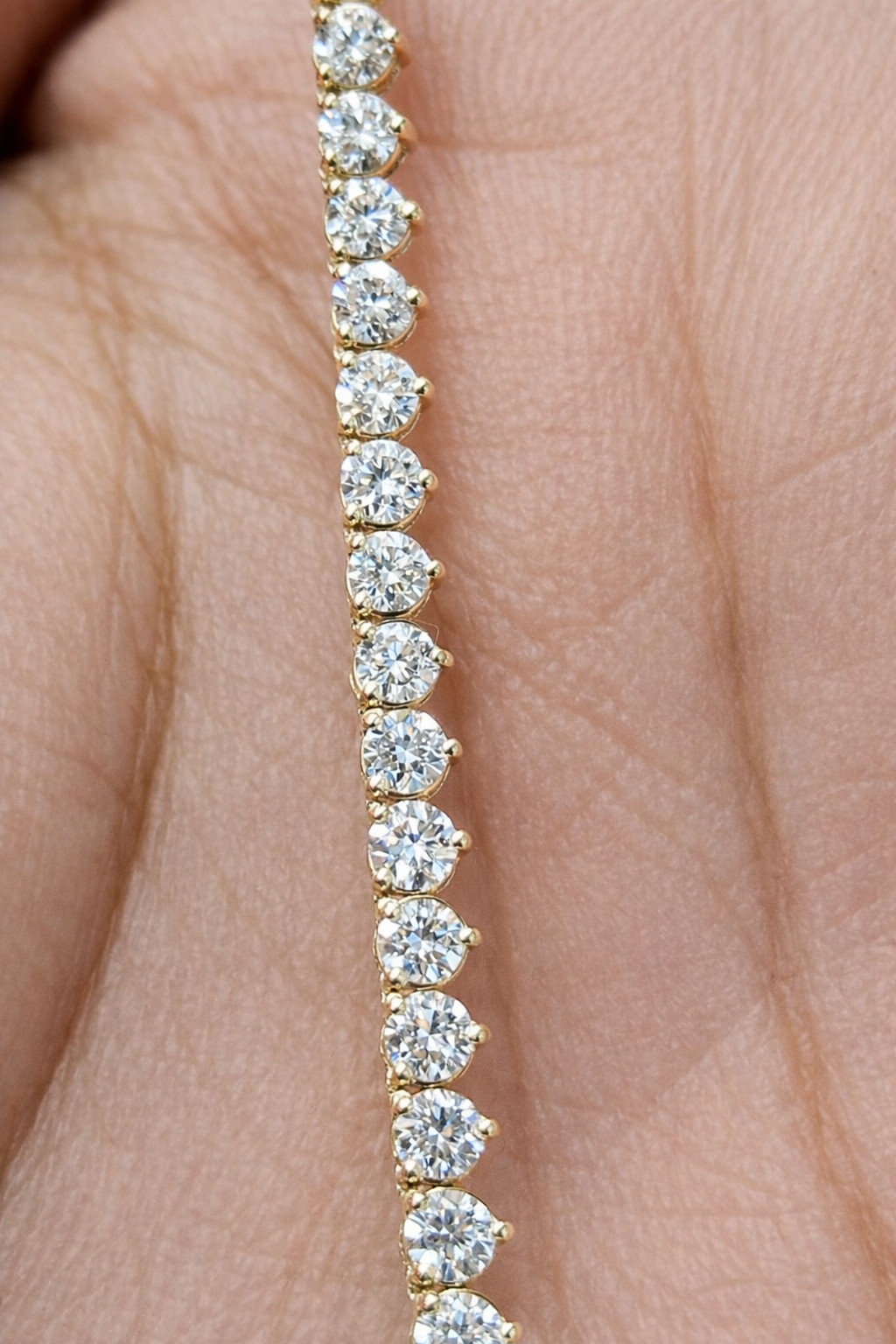 7.620cttw Yellow Gold Lab Diamond 17.15" Tennis Necklace