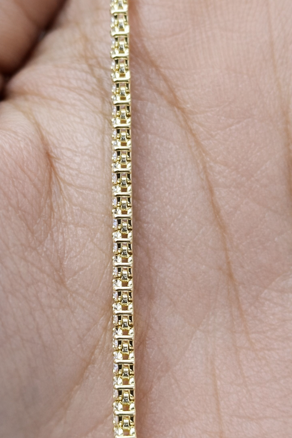 7.620cttw Yellow Gold Lab Diamond 17.15" Tennis Necklace