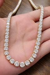 29.930cttw Yellow Gold Lab Diamond 16.75" Tennis Necklace