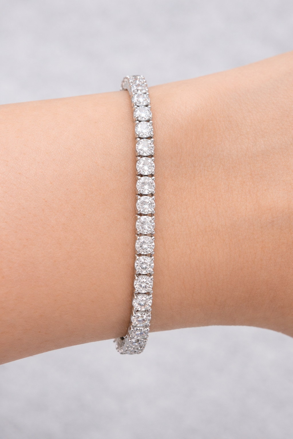 5.520cttw White Gold Lab Diamond 7" Tennis Bracelet