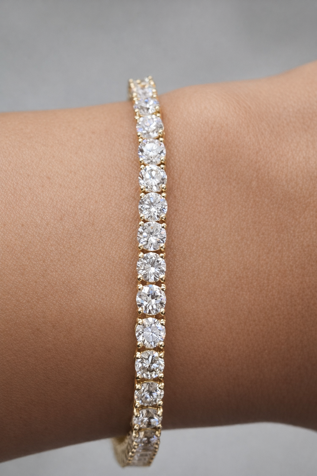 7.860cttw Yellow Gold Lab Diamond 7" Tennis Bracelet