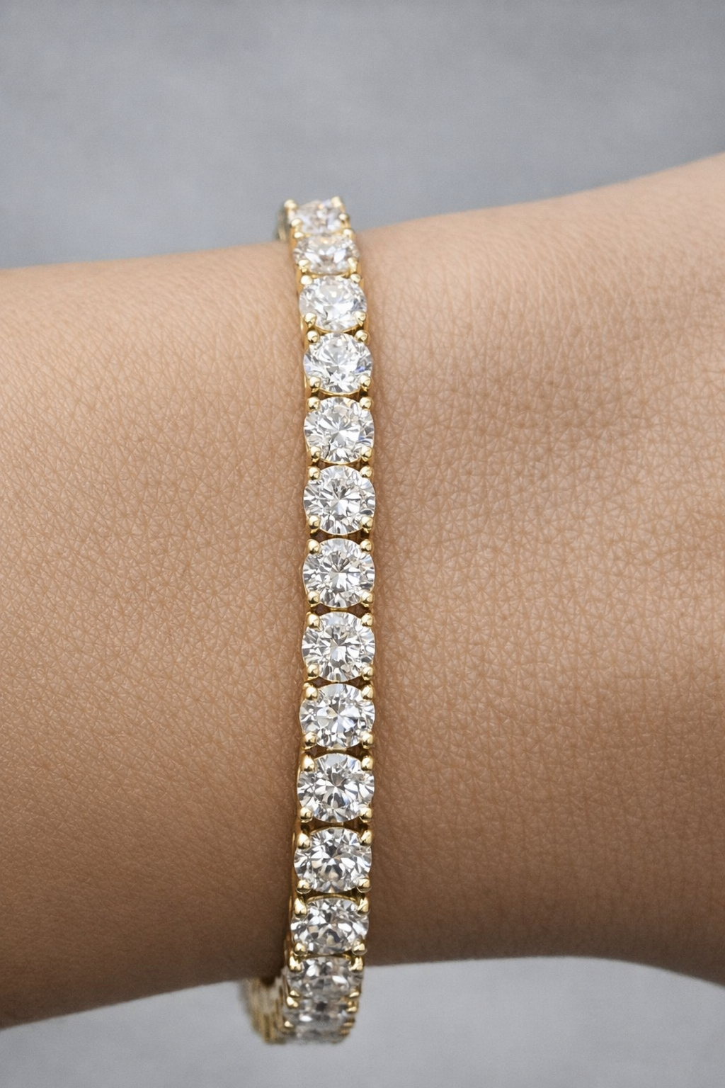 9.71cttw Yellow Gold Lab Diamond 7" Tennis Bracelet
