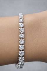 5.52cttw White Gold 3 Prongs Lab Diamond 7" Tennis Bracelet