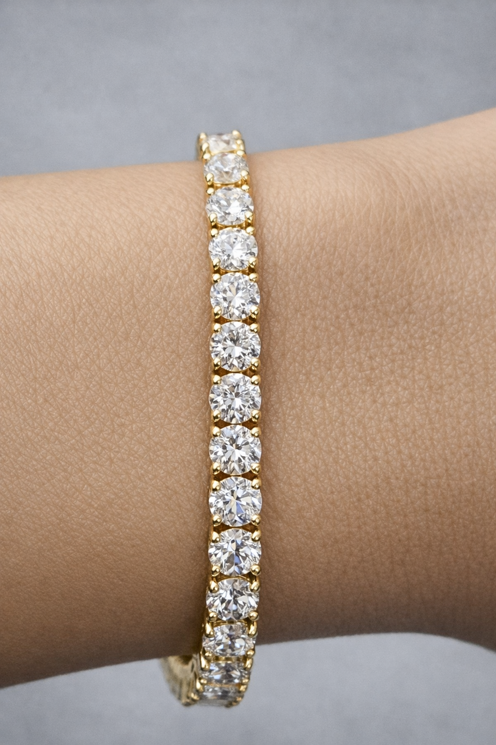 9.71cttw Yellow Gold Lab Diamond 7" Tennis Bracelet