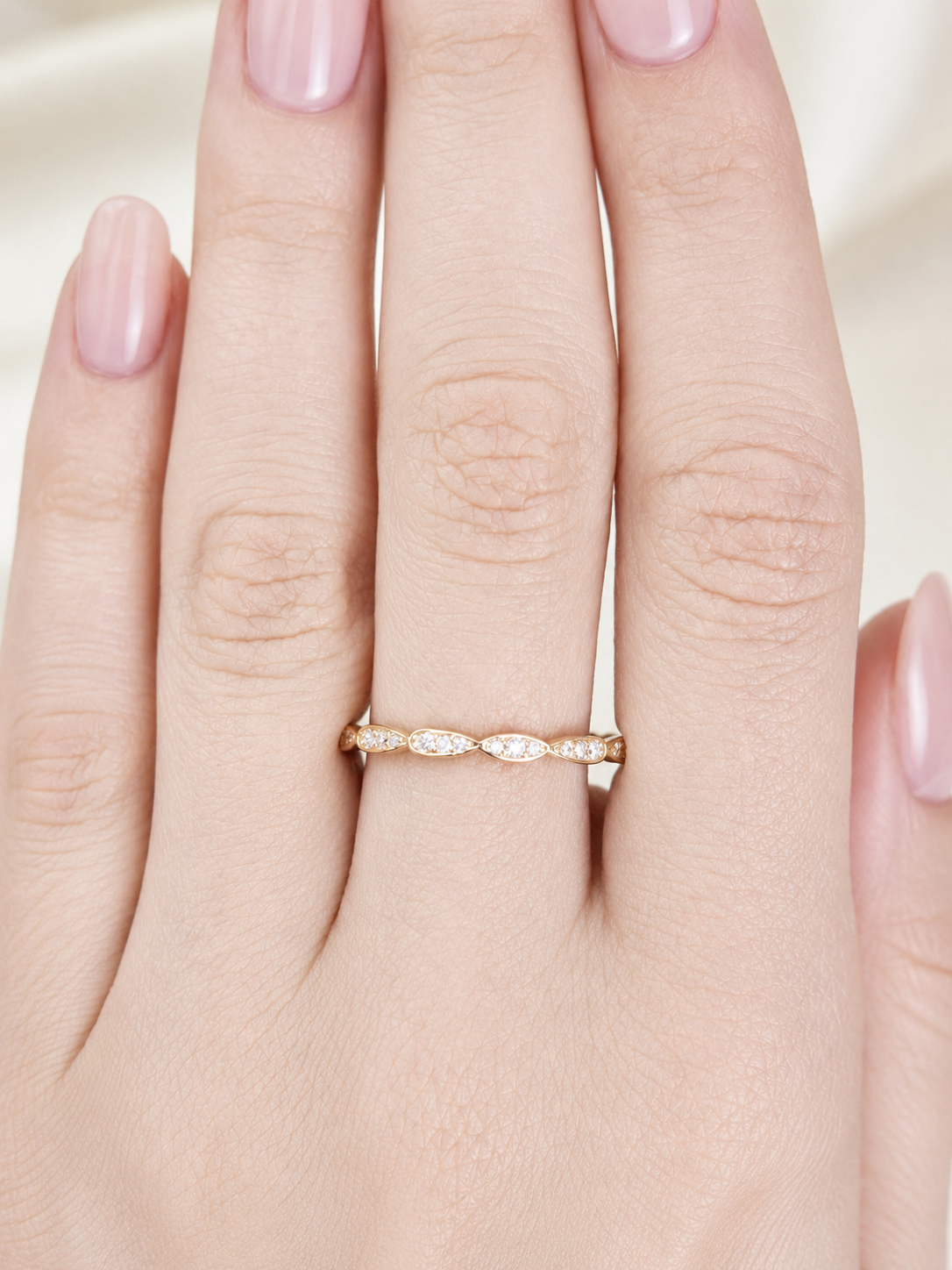 Yellow Gold Round Lab Diamond Eternity Band