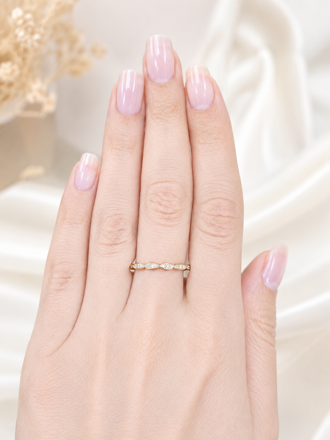 Yellow Gold Round Lab Diamond Eternity Band