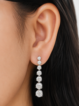 6.12cttw White Gold Round Dangle Lab Diamond Earring