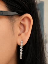 4.01ct Pear Shape White Gold Lab Diamond Hoops