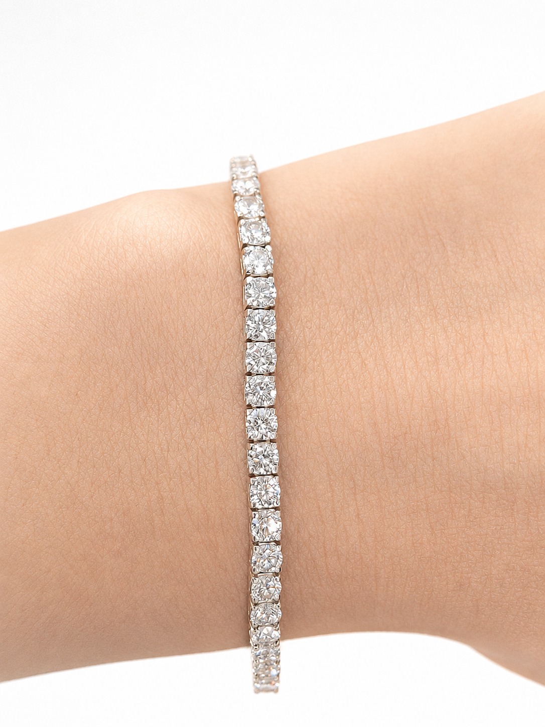 5ct Stronger Joints Low Setting Lab Diamond 7" Tennis Bracelet * Non-resizable *