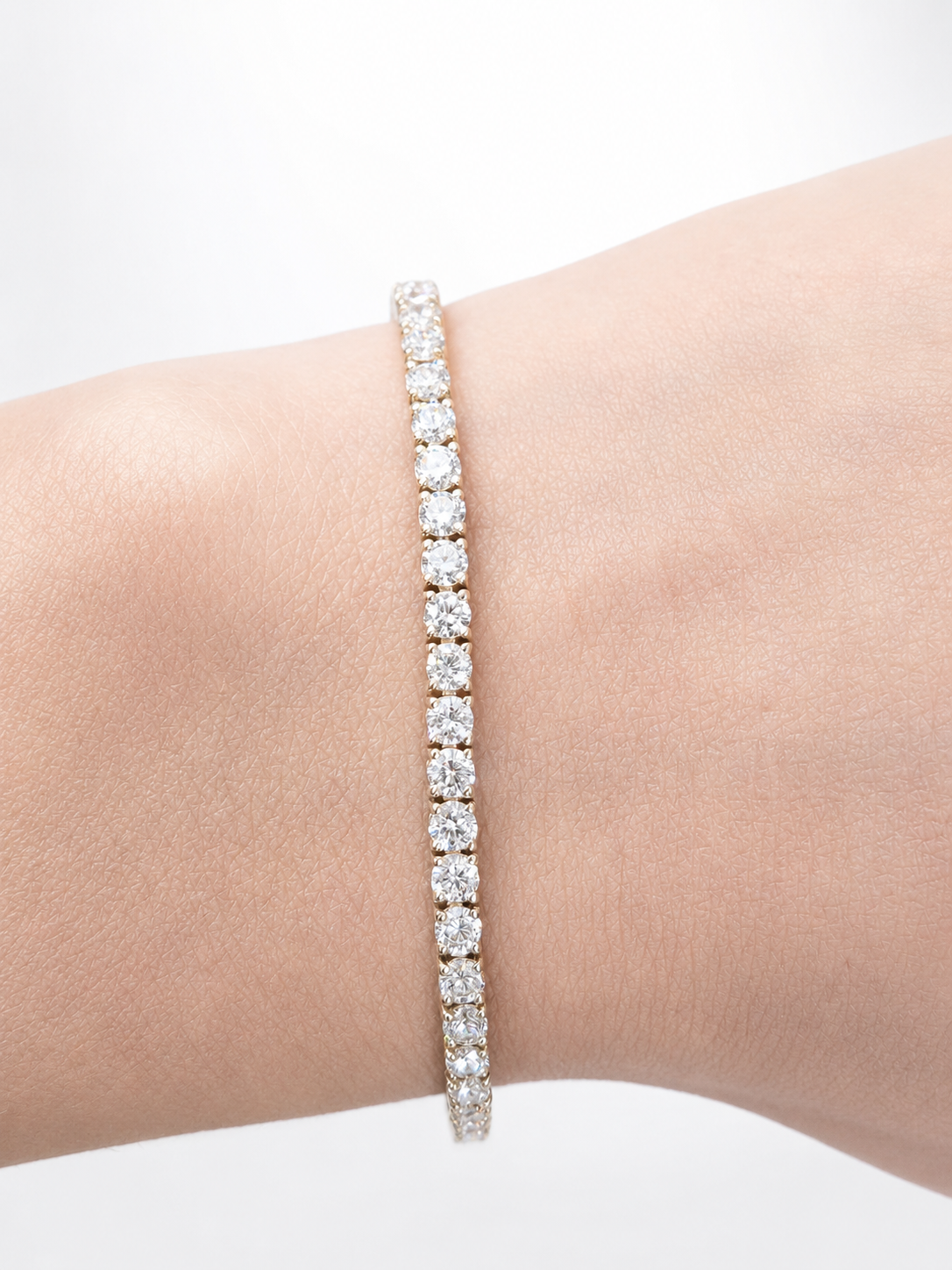 3.85ct Yellow Gold Lab Diamond 7" Tennis Bracelet