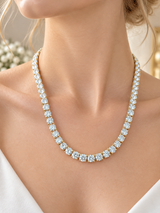 IGI Certified 23.26cttw Yellow Gold Lab Diamond 17" Tennis Necklace