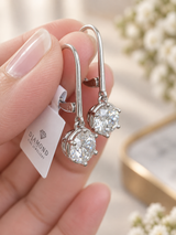 IGI Certified 2.50cttw White Gold Round Lab Diamond Dangle Earring