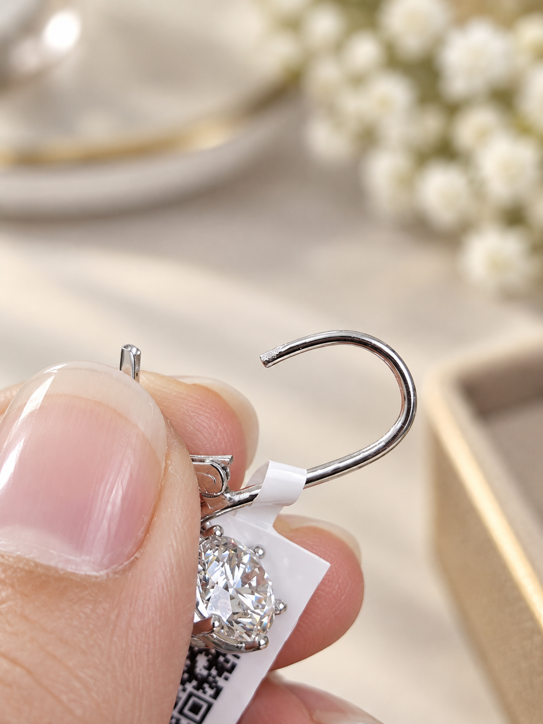 IGI Certified 2.50cttw White Gold Round Lab Diamond Dangle Earring