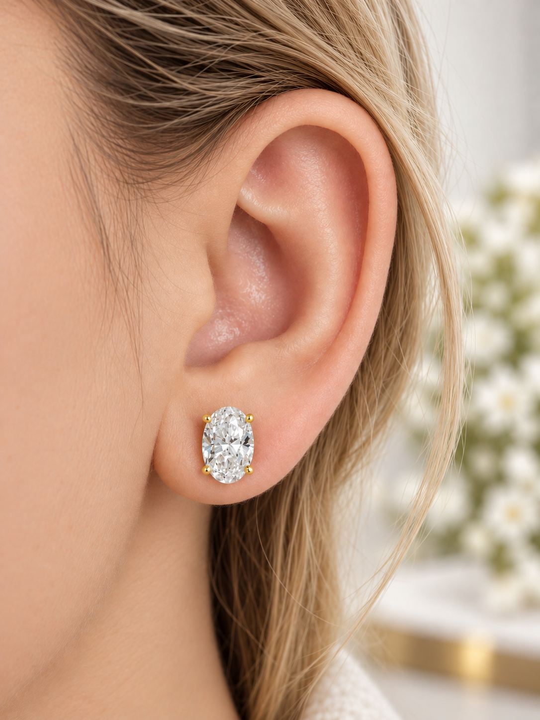 IGI Certified 4cttw Oval Lab Diamond Studs