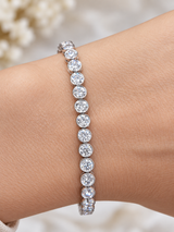 5.5cttw White Gold Bezel Set Lab Diamond 7" Tennis Bracelet