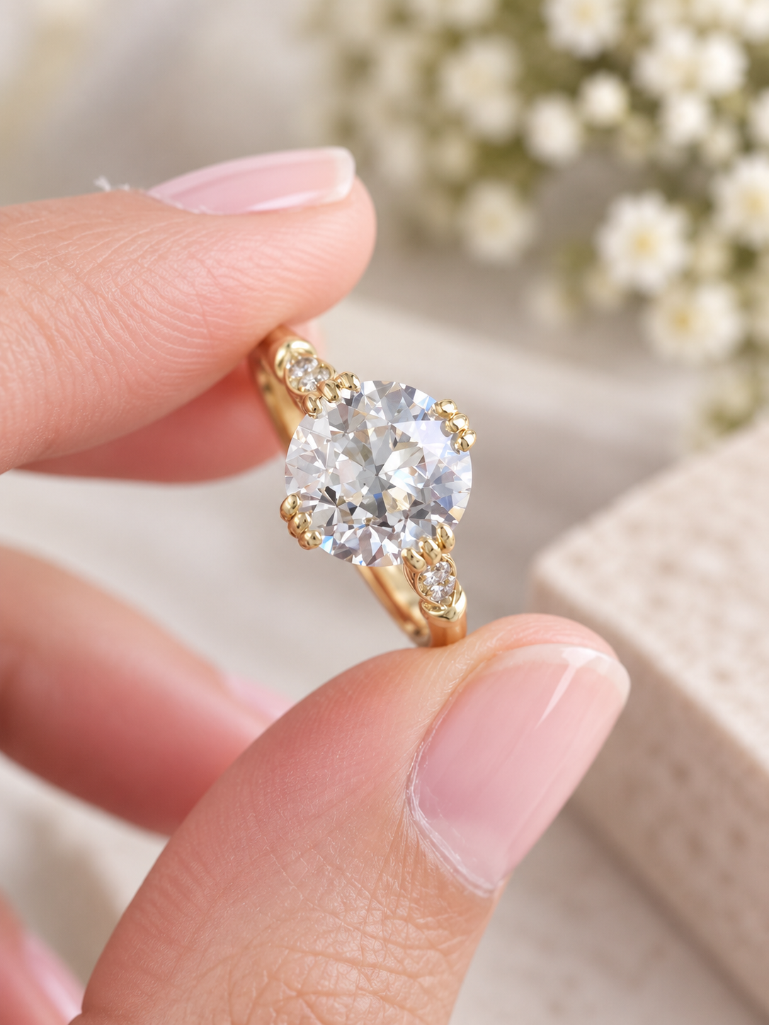 2.57Cttw OEC Yellow Gold Lab Diamond Ring