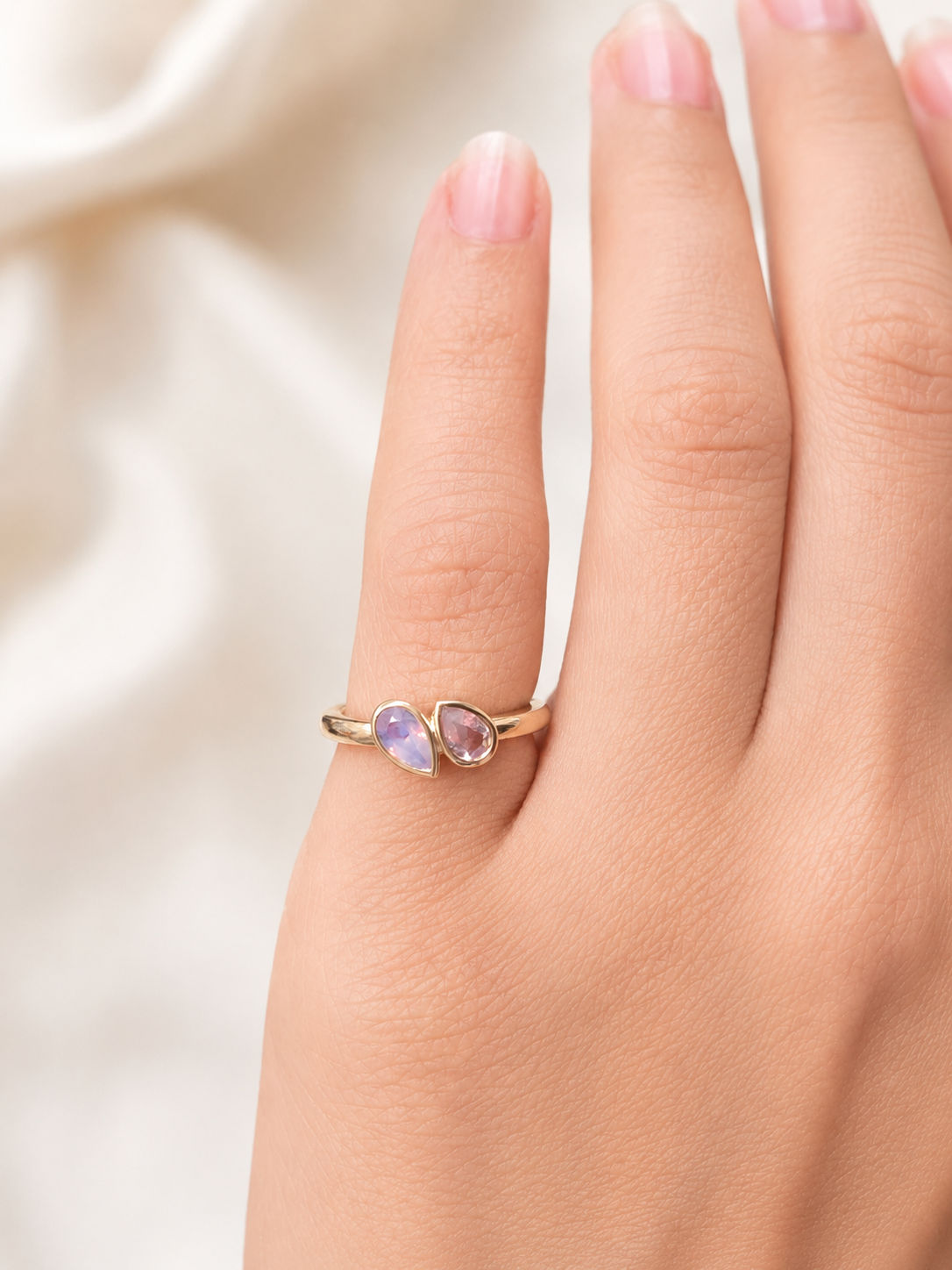 0.51cttw Yelllow Gold Natural Sapphire Ring
