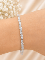 18K White Gold 6.88cttw Lab Diamond 7" Tennis Bracelet
