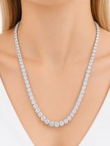 18K White Gold 27.59cttw Lab Diamond 21.5" Tennis Necklace