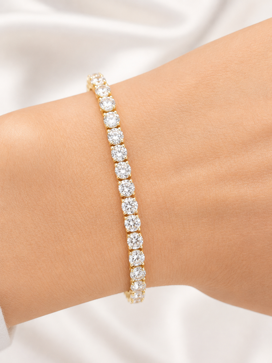 6.43cttw Yellow Gold Stronger Link Lab Diamond 7" Tennis Bracelet