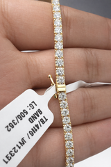 IGI Certified 9.56ct 17" Tennis Necklace 14K Yellow Gold