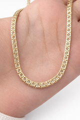 IGI Certified 14.39ct lab Diamond 17" Tennis Necklace in Yellow Gold