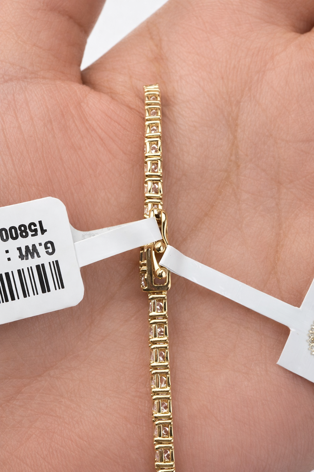 IGI Certified 14.39ct lab Diamond 17" Tennis Necklace in Yellow Gold