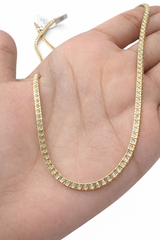 IGI Certified 9.56ct 17" Tennis Necklace 14K Yellow Gold