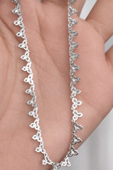 Floral Tennis Bracelet & Necklace 14k White Gold Round Lab Diamonds