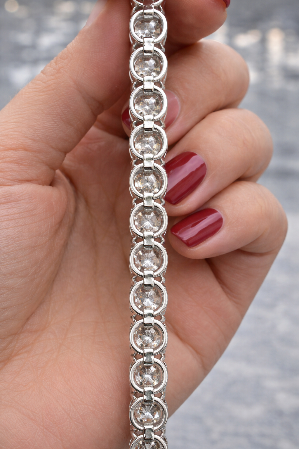 15.40ct 14K White Gold Lab Diamond 7" Tennis Bracelet