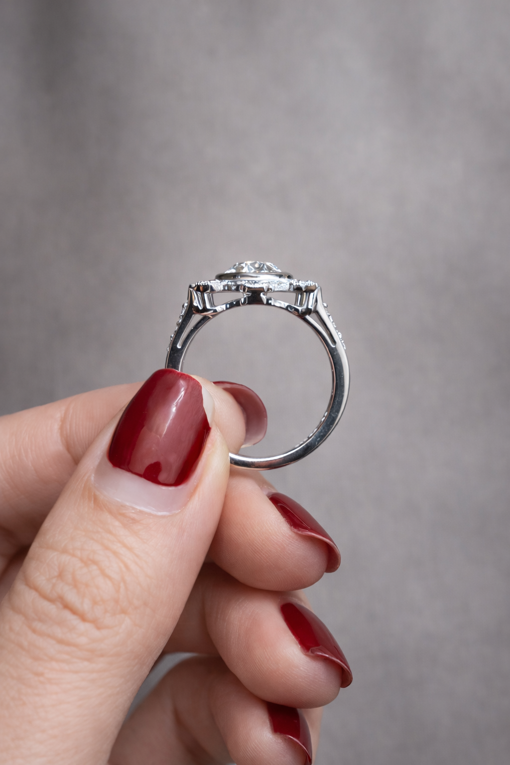 Platinum Ring With Natural Sapphire & 1.57ct OEC Lab Diamond