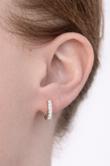 White Gold 0.20ct Lab Diamond Oval Hoops