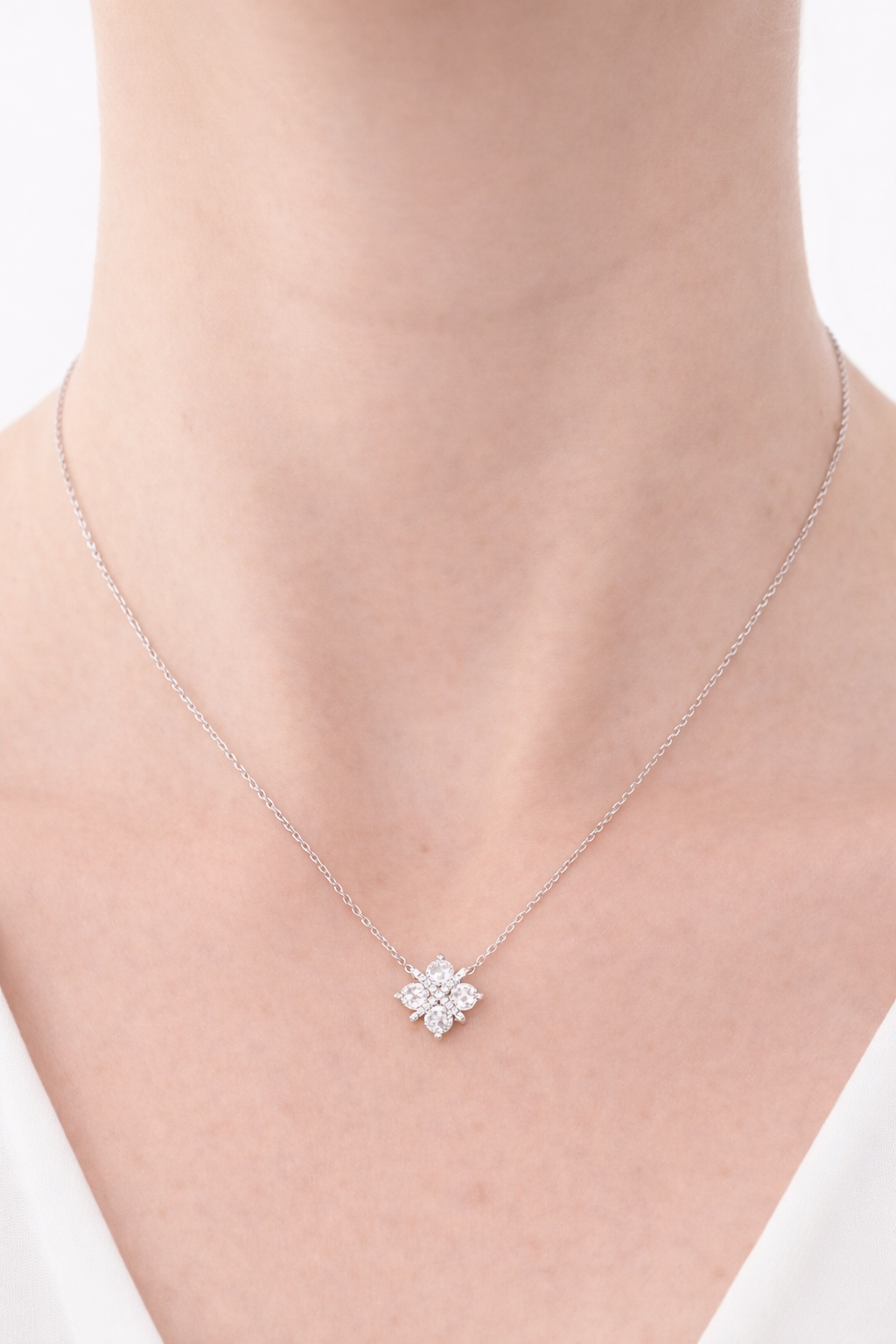 White Gold Lab Diamond Necklace