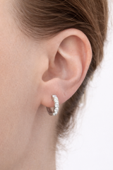 13.1mm white gold 0.85ct lab Diamond Hoops