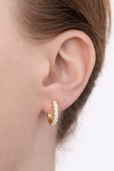 14.8mm yellow Gold 0.79ct lab Diamond Hoops