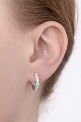 12.8mm White Gold 0.47cts Lab Diamond Hoops