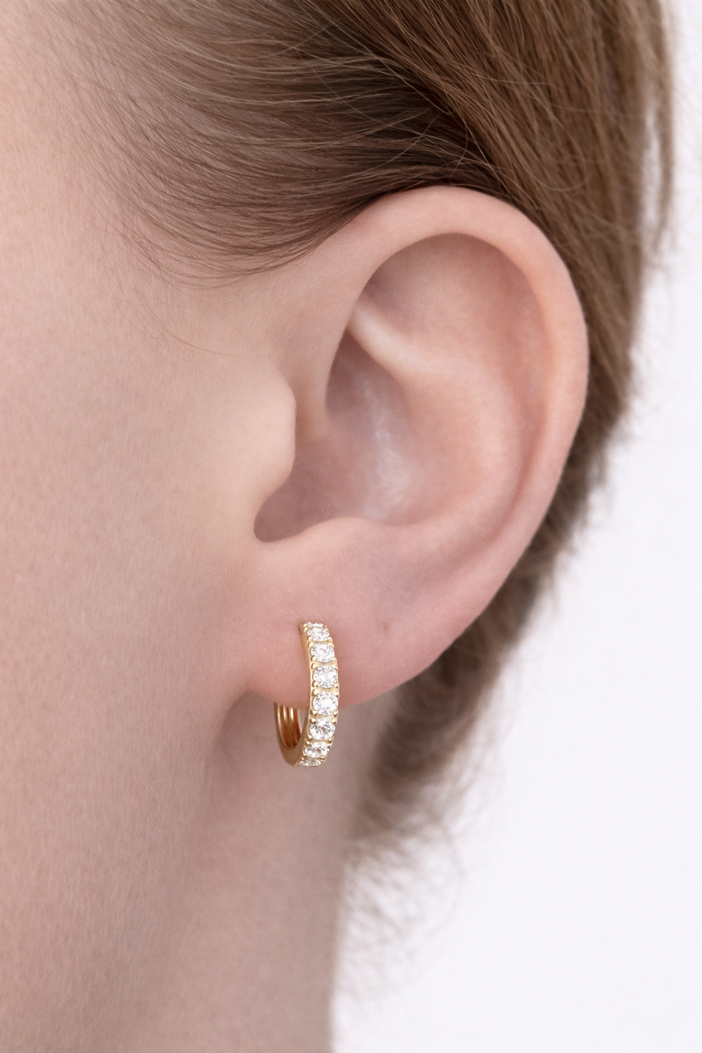 11.5mm Yellow Gold 0.47ct Lab Diamond Hoops