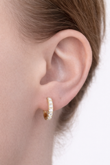 11.5mm Yellow Gold 0.47ct Lab Diamond Hoops