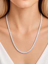 6.95cttw White Gold Lab Diamond 16" Tennis Necklace