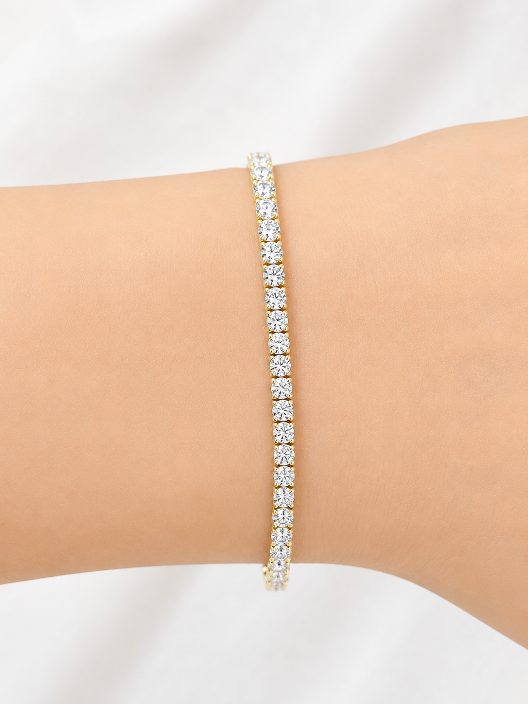 IGI 3.19cttw Yellow Gold Lab Diamond 7.15" Tennis Bracelet