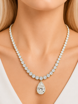 IDT Certified 24.13cttw Yellow Gold Lab Diamond 17.25" Necklace
