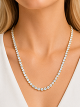 IGI 9.36cttw Yellow Gold Lab Diamond 17" Tennis Necklace