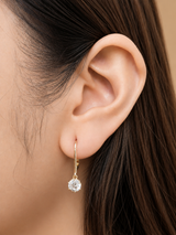 IGI Yellow Gold Round Lab Diamond Dangle Earring