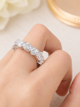 7.93cttw White Gold Heart Shape Lab Diamond Eternity Band