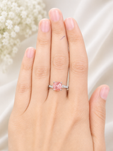 2.63cttw White Gold Fancy Pink Cushion Lab Diamond Ring